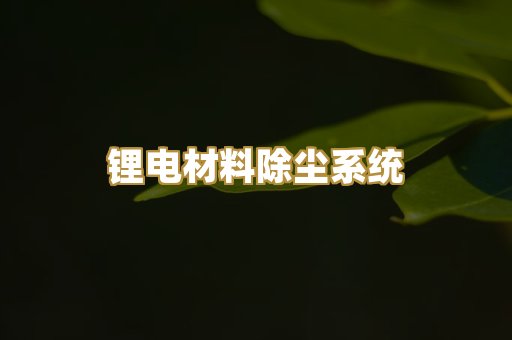 锂电材料除尘系统